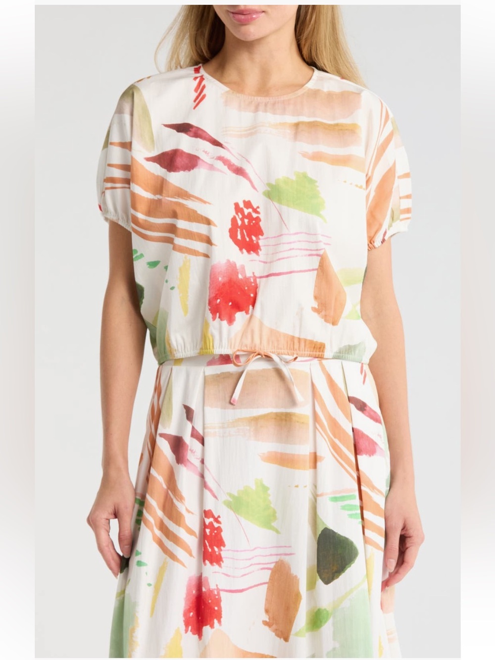 T Tahari Maxi Skirt And Top Set Ivory Brush Stroke Medium Top/Small Skirt NWT
